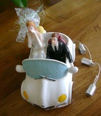 Sparkasse - Brautpaar im Auto just married