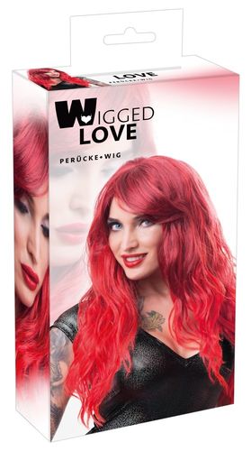 Wigged Love - Perücke, rot, wellig, lang