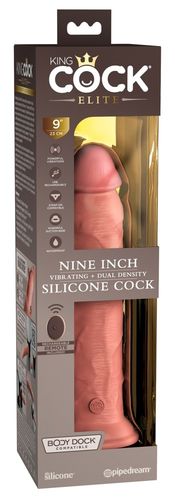 9“ Vibrating + Dual Density Silicone Cock with Remote