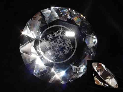 Glas-Diamant Motiv Jerusalemkreuz (gross)