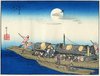 Utagawa Hiroshige, voyageurs sur la rivière Yodogawa