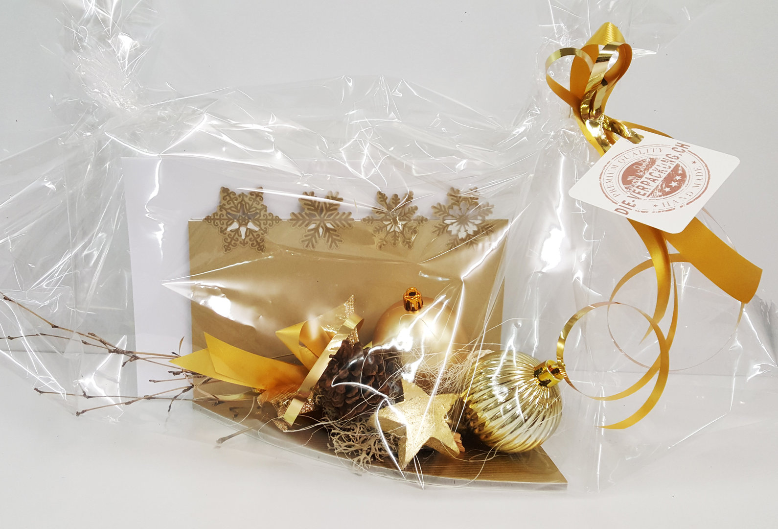 Gutschein- Geschenkverpackung  silber 210x150x290mm auch in gold erhältlich