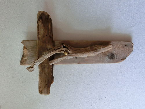 Treibholz Wood Art Deco Herrgott Kreuz Cross God gross big