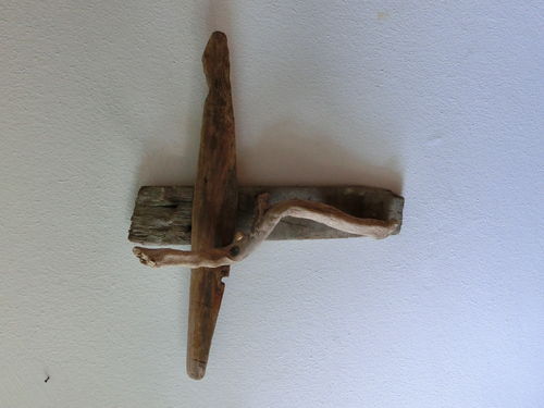 Treibholz Wood Art Deco Herrgott Kreuz Cross God mittelgross mid-size