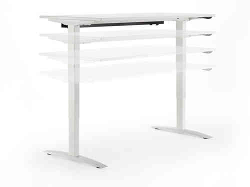 Freestand Untergestell Steh- Sitztisch elektrisch Silber Metallic