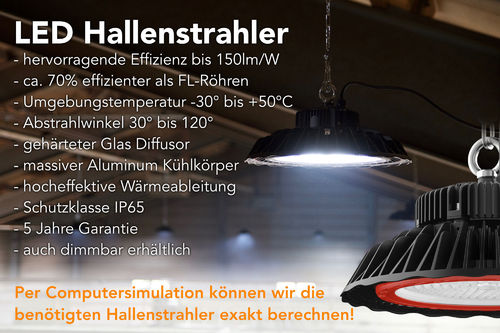 High Performance LED-Hallenstrahler 100W