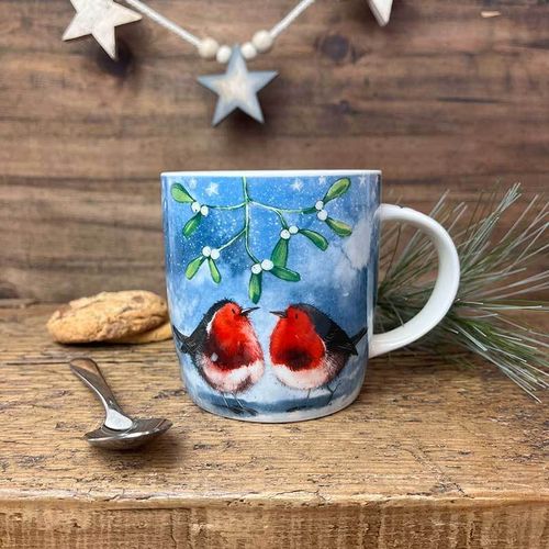 Tasse "Christmas Robins" von Alex Clark. Weihnachtstasse - mug