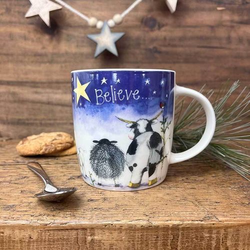 Tasse "Believe" (Glauben) von Alex Clark. Weihnachtstasse - X-mas mug