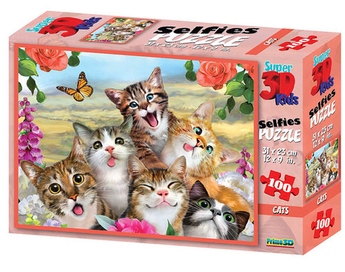 Prime 3D - Cats - 100 Teile - Selfie Puzzle