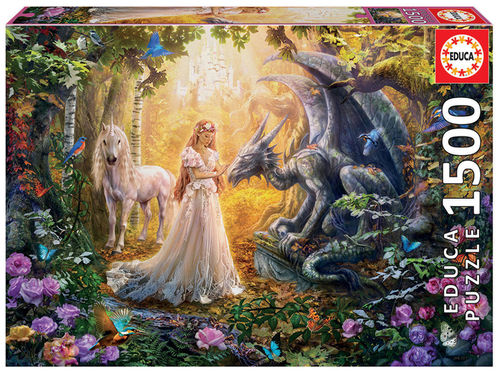 Educa - Dragon, Princess and Unicorn - 1500 Teile