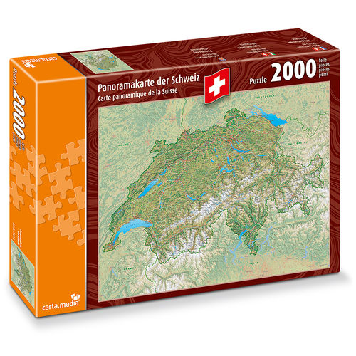 carta.media - Panoramakarte der Schweiz - 2000 Teile
