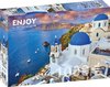 Enjoy Puzzle - Santorini View with Boats, Greece - 1000 Teile