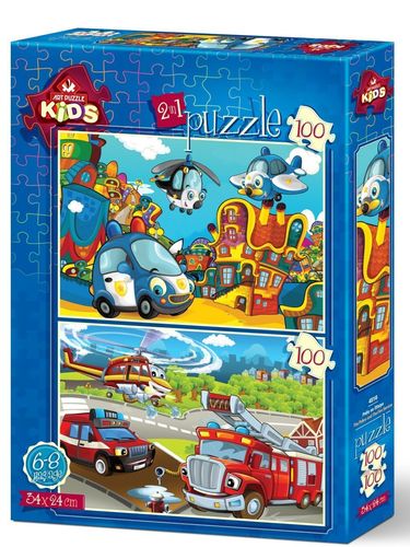 Art Puzzle Kids - The Police & the Fire Service - 2x 100 Teile