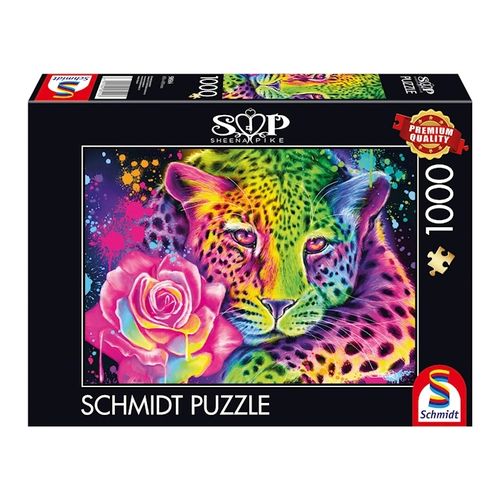 Schmidt - Neon Regenbogen-Leopard - 1000 Teile