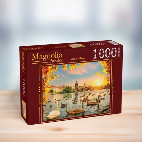 Magnolia Puzzles - Swans near Charles Bridge - 1000 Teile