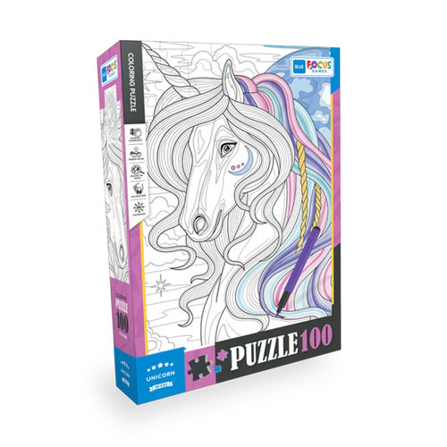 Blue Focus - Coloring Puzzle - Unicorn - 100 Teile