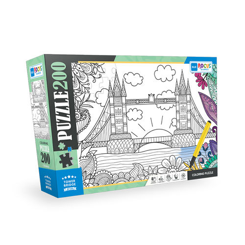 Blue Focus - Coloring Puzzle - Tower Bridge - 200 Teile