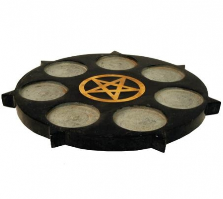 Teelichthalter Pentagramm aus Speckstein 25cm