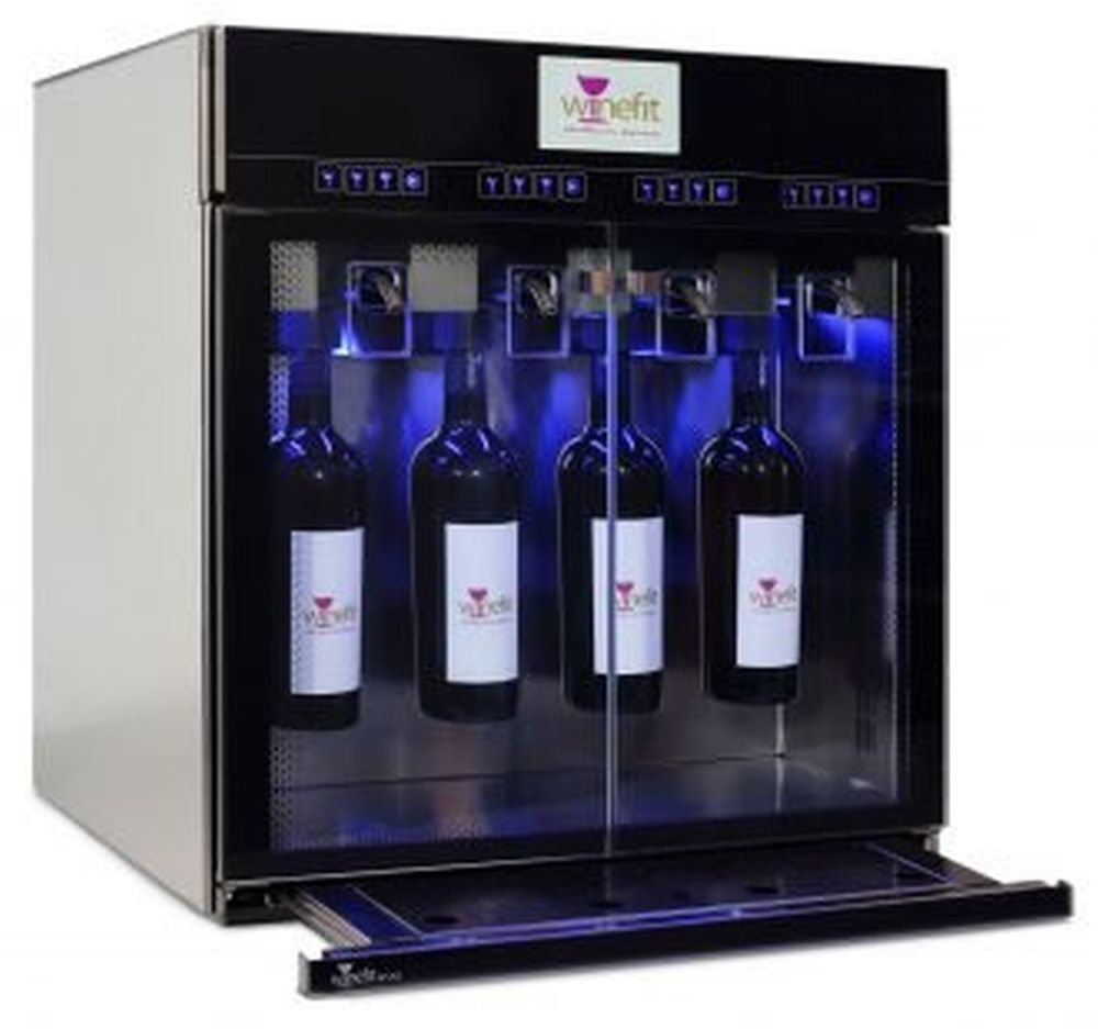Winefit Evo - Glasdispenser-Weinkühlschrank für 4 Flaschen mit 1 Kühlzone und Gaskonservierung